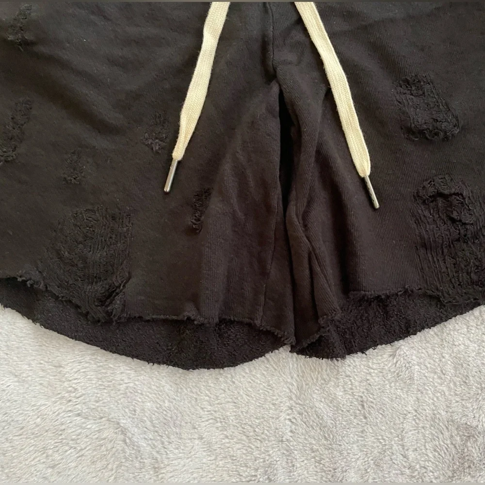 N:philanthropy Black Coco Tie Waist Shorts Distressed Small